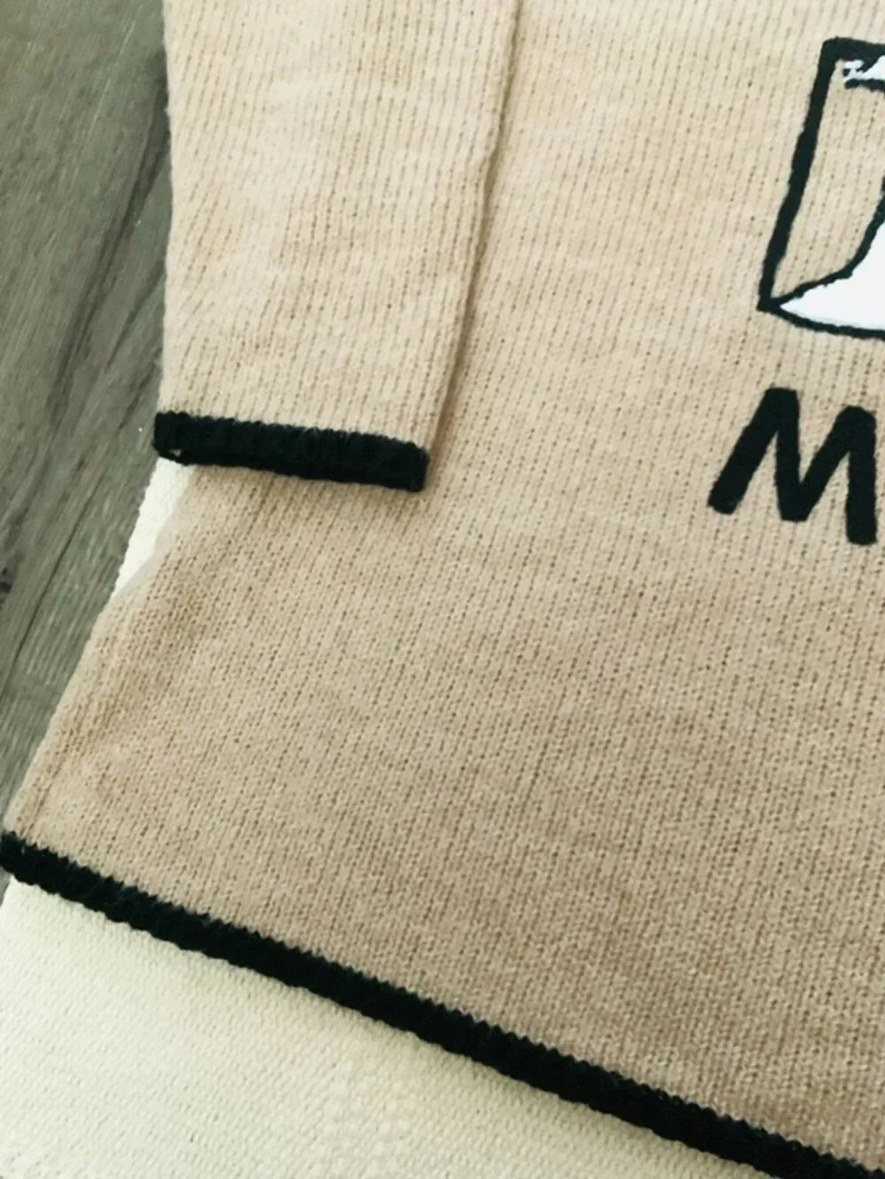 Vintage Tintin & Snowy Milou Sweater Comic Cartoon Character Wool Embroidered